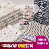 Floral cotton linen fabric plaid sofa fabric canvas pastoral handbag diy cloth head tablecloth printed linen