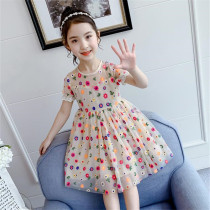 Girls Broken Flowers Dress dress Summer 2022 new children Summer fit Korean version of the girl Childrens Princess Dress