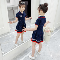 Girls dress Summer 2022 new Korean version Ocean Qi Childrens College Wind Pure Cotton CUHK Girl Princess Dress