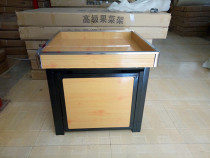 Supermarket fruit and vegetable Island shelf imitation wood grain fruit and vegetable pile head Iron transfer platform display stand