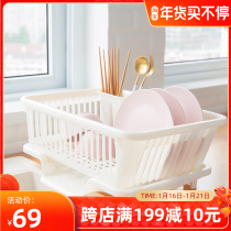 Japan imported bowl rack drain rack kitchen sink dish storage rack household Bowl Bowl chopsticks bottle drain basket
