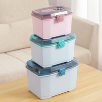 Medicine box portable double-layer medicine box family large medicine box household medicine storage box Nordic medicine box dormitory storage box