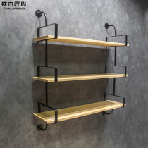 Iron Art wall-mounted wall shelve Kitchen Living Room Bookshelf Sub-multiple-lined partition wall containing frame bearing strong
