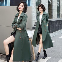 Windcoat Womens Long 2021 Spring New Hepburn Style Temperament Goddess Fan Fashion Danging Popular Coat Jacket