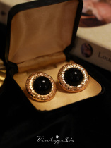 Orlande Nocturne vintage French high-end niche retro black gemstone earrings earrings ear clips