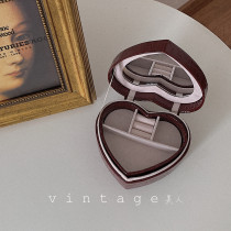Retro Treasure Box vintag French storage box double suede ring earrings necklace mirror jewelry box
