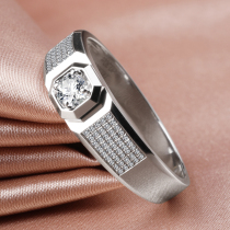 18K white gold diamond ring men's diamond ring custom platinum ring wedding ring luxury atmosphere Shanghai style fashion