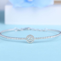 18K white gold diamond bracelet Female real diamond luxury group studded diamond bracelet custom platinum rose gold gift jewelry