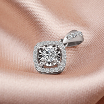  18k white gold necklace diamond pendant Female real diamond custom Pt950 platinum 1 carat group set rose gold clavicle chain