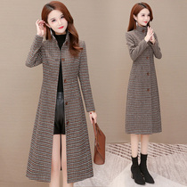 Windbreaker coat women 2021 new spring and autumn wife high-end temperament early autumn and winter plaid coat