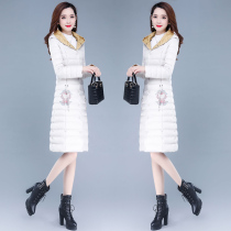 Light and thin down cotton-padded womens long 2021 new winter winter small slim slim cotton-padded jacket coat