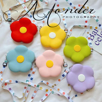 South Koreas new casual oblique cross-bag girl cute flower round zipper shoulder bag parent-child childrens coin purse