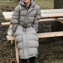 2021 Winter goose down thickened new mid-length knee tide PUFF down jacket women waterproof PUFF hooded bread suit