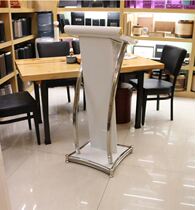 Stainless steel lecture table Creative custom small front desk Welcome school with company registration desk Information desk