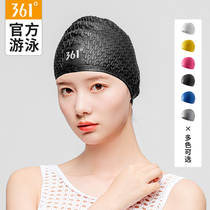 361 Degree New Silicone swimming cap men and women adult water drops professional fashion solid color comfortable long hair waterproof swimming cap