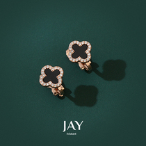 JAY clover earrings female summer premium earrings 2021 New Tide ear clip without ear hole temperament earrings