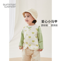 Summer-born male and female baby waistcoat 2022 Spring autumn season outside wearing inner lap pure cotton baby boy vest foreign air fashion