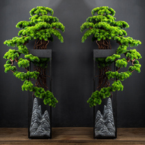 Large simulation green plant bonsai welcome pine ornaments Living room floor-to-ceiling New Chinese decoration Entrance office fake tree