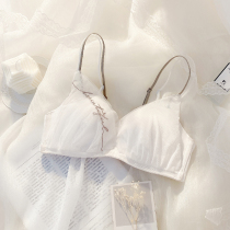 Summer ultra-thin underwear womens small chest gathered without rims white sexy confusion girl beauty back bra cover chest small