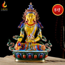 Tibetan Buddhist Supplies Painted Pure Bronze Earth hidden Wang Buddhas home dedicated to Tibetan BodhisattBodhisattBodhisattva Like a 5 pendulum 5 inches