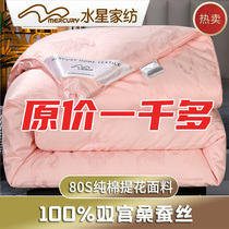 Water star home textile antibacterial silk quilt 100% mulberry silk mother and mother by spring autumn quilt with double air conditioning by thickened winter quilt core
