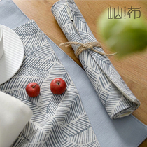 Nordic cotton linen fabric Dining Mat Modern Fashion Double insulation mat table Dining Cloth Photo Bowl Mat Little Fresh