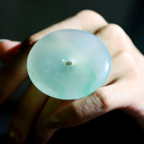 (Mao goods do not support return) high-end jadeite ice seed Green flat buckle live special shot