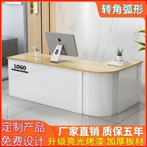 Painting front desk reception desk office counter corner curved curved convenience store commercial