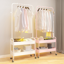 Floor-to-ceiling clothes rack sub-bedroom living room hangers simple household mobile cart storage balcony drying rack