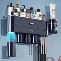 Toothbrush Tooth Cup Shelf Light Extravagant 2022 New Squeeze Toothpaste Suit Free of perforated wall-mounted family of four upsets