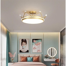 Nordic warm romantic bedroom creative crown lamp creative simple Princess girl childrens room ceiling lamp