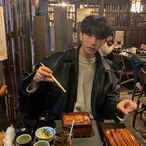 MRCYC mens thickened winter Japanese leather trend handsome loose leather jacket Korean version of the new warm jacket