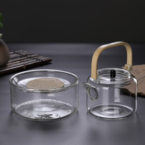 Day-style pot bearing hammer grain glass dry bubble NTU number tea retro pot tray minimalist Gongfu tea tea set with zero matching pot holder