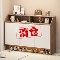 Shoe cabinet home door outside large capacity solid wood color porch cabinet Nordic balcony locker simple modern shoe shelf