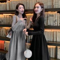 Pregnant women autumn and winter dress 2021 New Tide pregnant women set Net red out fashion winter with base shirt