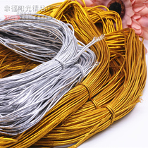 Gold silver thread beef tendon elastic band elastic packaging rope jewelry label Rubber band wine bottle hanging price tag rope