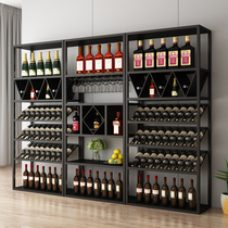 Wrought wine cabinet against the wall bar living room display rack red wine rack floor standing wine glass rack display rack