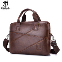 Bull Captain Leather Briefcase Male Genuine Leather Single Shoulder Inclined Satchel Head Layer Cow Leather Business Casual Computer Bag Handbag