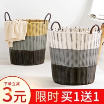 Dirty clothes storage basket dirty clothes basket home Net red light luxury basket laundry basket laundry Rattan woven dirty clothes basket