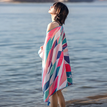 Swimming bath towel quick-drying seaside beach towel Portable mens and womens quick-drying cloak absorbent sports fitness towel thin summer