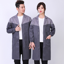 Overalls mens coats labor insurance suits spring and Autumn coats dirty-resistant long white and blue coats long sleeves wear-resistant handling equipment