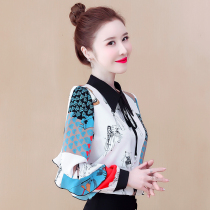 Autumn 2021 new womens early autumn fashion long sleeve high-end chiffon shirt ladies foreign style small shirt