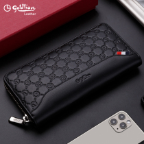 Ginley Comes Wallet Mens Brands Special Cabinet Long Zipped Leather Clips 2022 New Light Lavish Genuine Leather Bull Leather Handbag