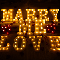 Girl heart English letter light LED symbol light Wedding creative night light Tanabata proposal letter light Festival light