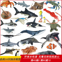 Simulation marine life Set animal model great white shark whale childrens toy cognitive gift underwater world
