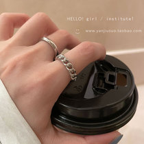 Cold wind twist chain set ring female niche design light luxury fashion personality simple index finger ring ring