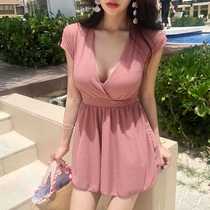 Swimsuit Sanya tourism seaside resort beach dress summer fashion belly thin big chest small chest gathering swimsuit women