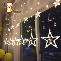 Star string lights led lights Flash lights Room decoration starry curtain lights Christmas decoration hanging lights net red lights