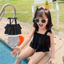 Korean girls split sling swimsuit 1-3-6 years old childrens swimming suit summer new fashion baby swimsuit