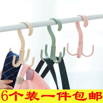 Bag adhesive hook S-type rotatable wardrobe storage artifact rack clothes hat belt scarf double hook rack